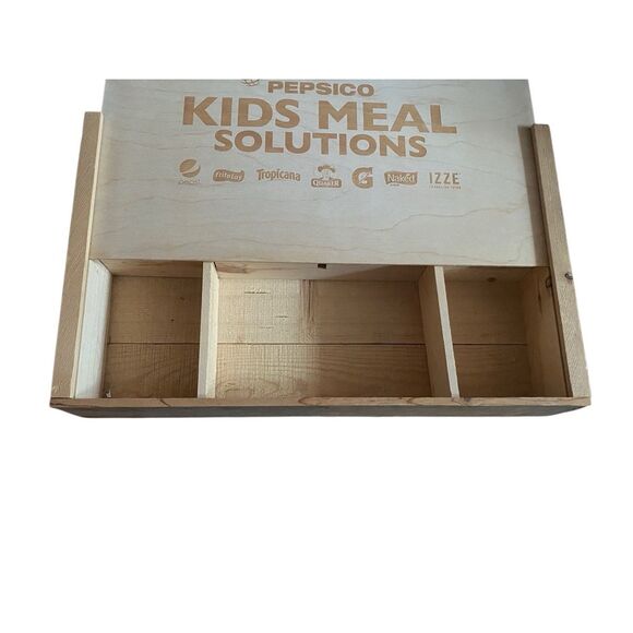 PEPSICO KIDS MEAL SOLUTIONS  PepsiCo Kids Meal Promotional Box Wood Crate - Picture 1 of 3